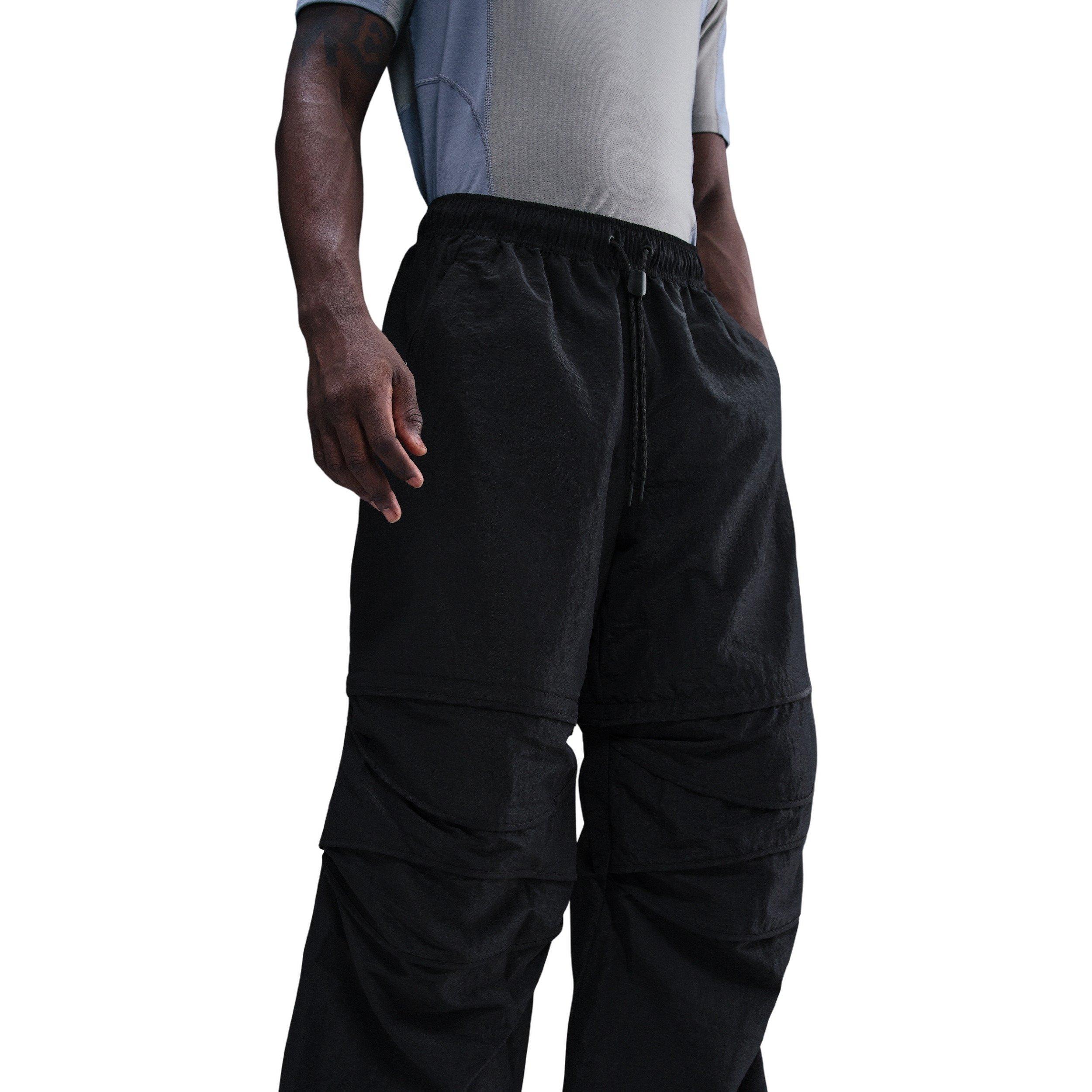 Nike Men's Tech Woven Ergo Woven Convertible Oversized Pants - Black - BLACK